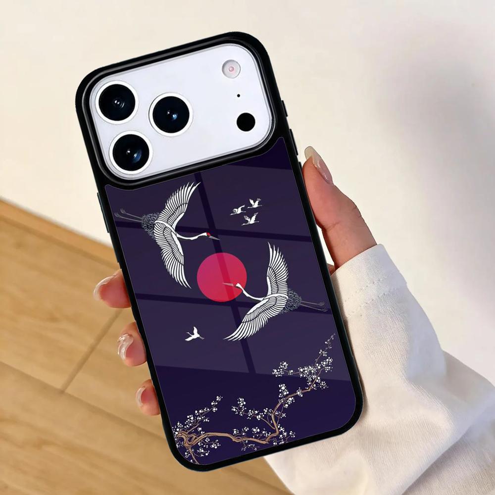 Art Crane Waves Mobile Phone Case for IPhone 17 AIR 16pro Max 15 14 13 12 11 Bumper Cover iPhone 13 mini