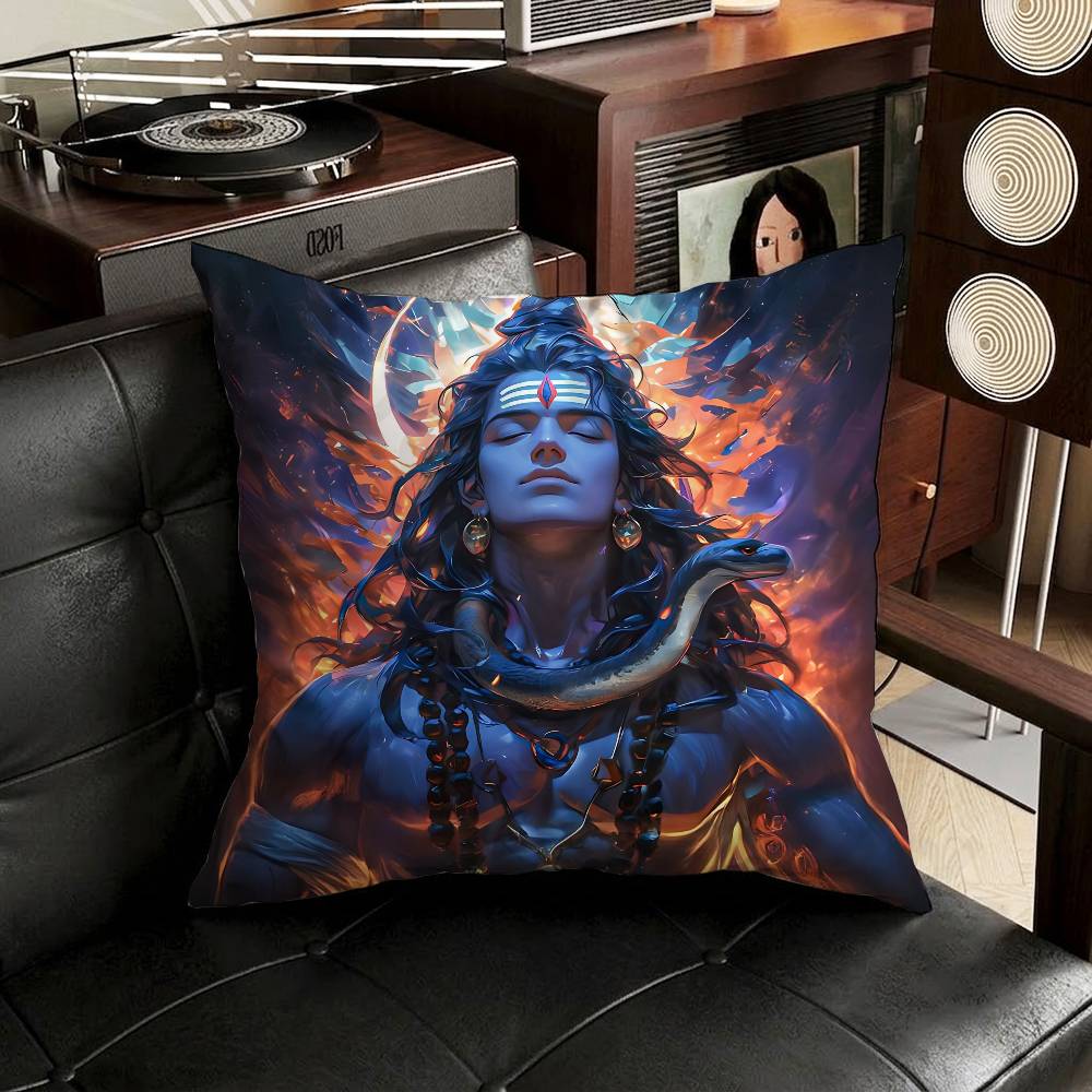India Art Lord Shivasjpg pillowcase casual style decoration suitable for home decoration (excluding pillow core)