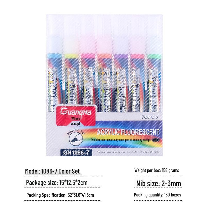 Liquid Ink Acrylic Marker Set - Colored Fluorescent Water-Based Graffiti and Drawing Pens