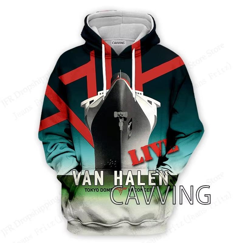 Van Halen Kapela 3D Tisk Mikiny Pánské Dámské Módní Mikina S Kapucí Mikina Dámské Tepláky Unisex Tepláková Souprava Nadměrné Oblečení Moletom Y2k