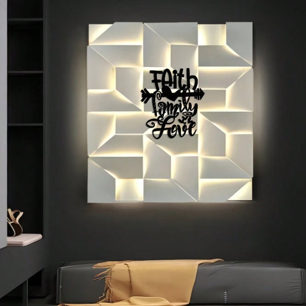 Metal Family Faith Wall Art for Home, Office, Patio - Christmas & Halloween Decor