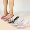 12,5cm Damen Sommerschuhe Transparent Super Hoher Stiletto Plateau Strass Fee Schuhe LFD‑19876‑B13
