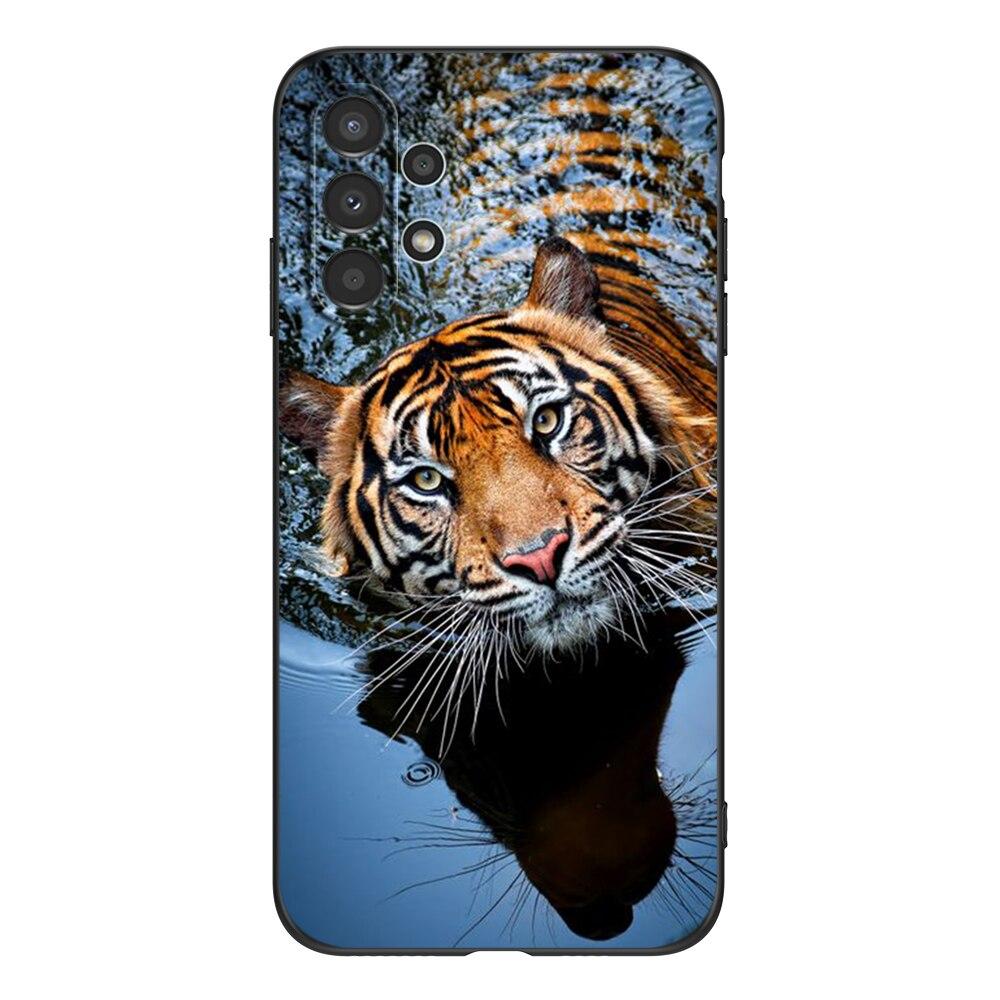 For Samsung A13 5G 4G Case Back Cover For Samsung Galaxy A13 5G 4G LTE Phone Soft Silicon Black Tpu Case Lion Wolf Tiger Dragon