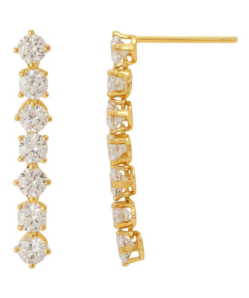 Alleun Silver 925 Cubic Drop Tennis Earrings