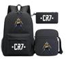 Football Star Print Youth Primary And Secondary School Students Schoolbag Three-Piece Set Men'S And Women'S Backpack