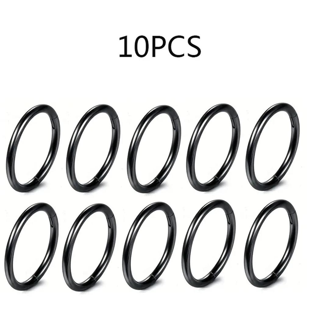 5-10 Pcs 16G Stainless Steel Hinged Nose Ring Clicker for Septum Tragus Helix Cartilage Daith Rook Piercing Jewelry