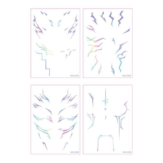

4Pcs K-Pop Temporary Tattoos Role-Playing Tattoo Stickers Waterproof Body Art Realistic Party Cosplay Costume Props A