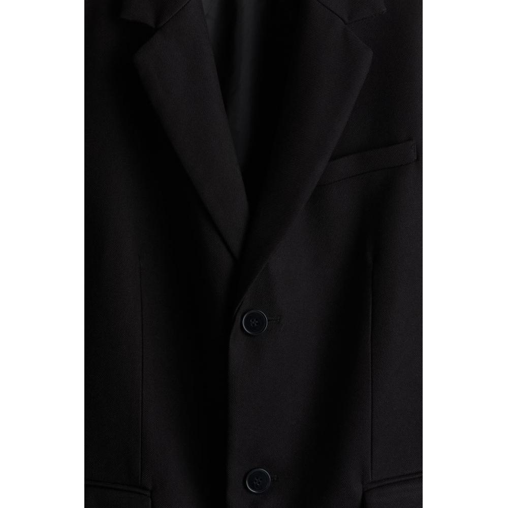 H M Regular Fit Coat Black