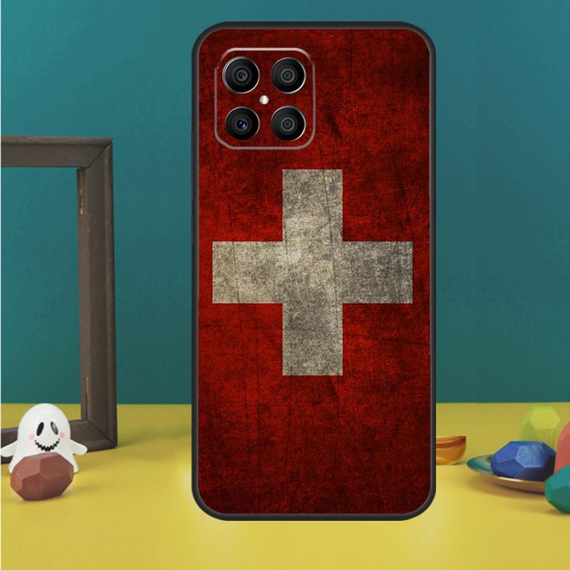 Switzerland Swiss Flag Case For Honor X9a X8a X8b X9b X9c X8 X9 50 70 90 Lite Honor 200 Lite Magic 7 5 6 Pro Cover