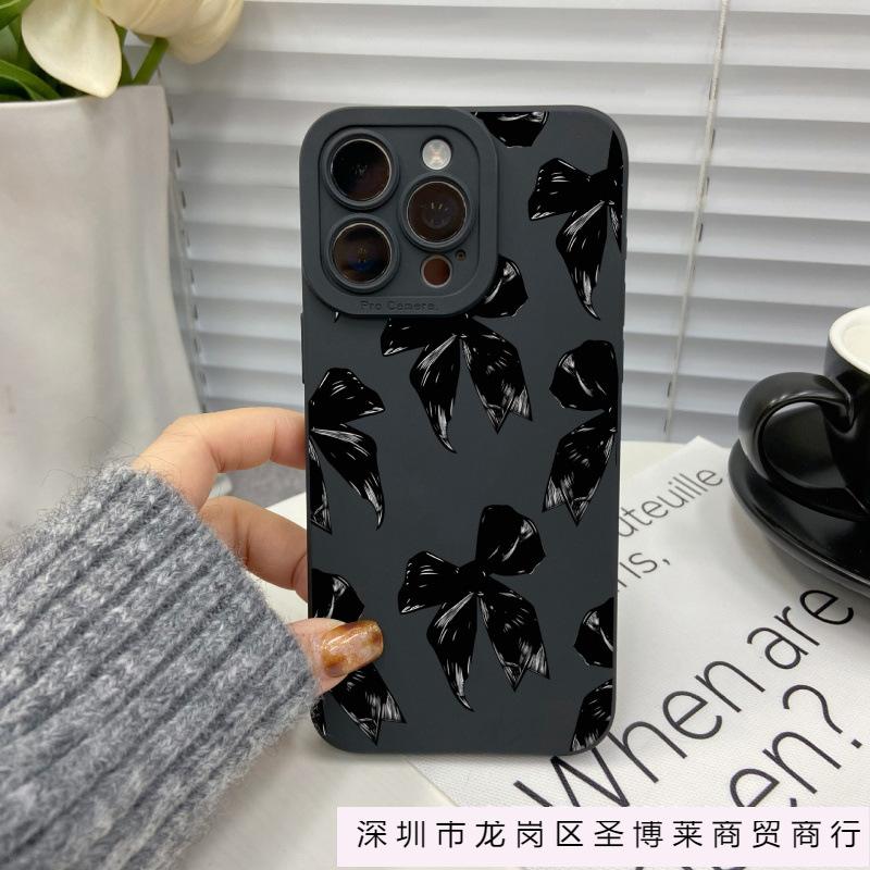 Black bow for Apple 15 mobile phone case iphone12promax set 14/13/11/XSMAX pupil eye 16