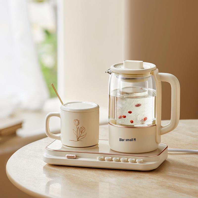 

Маленький медвежонок Двухцелевой стеклянный чайник и чайник для офиса и дома YSH-D08Q1 слоновая кость/белый