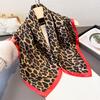 2026 New Leopard Print Imitation Silk Scarf for Women Square Hairbands Foulard Female Bandana Neck Kerchief Headbands