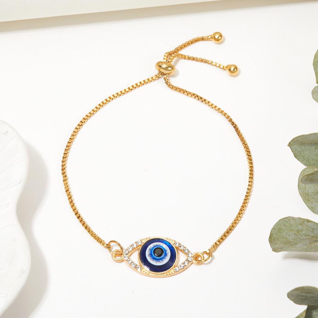 Evil Eye Bracelet For Women With Alloy And Rhinestone Accents Suitable For Gift And Fashion