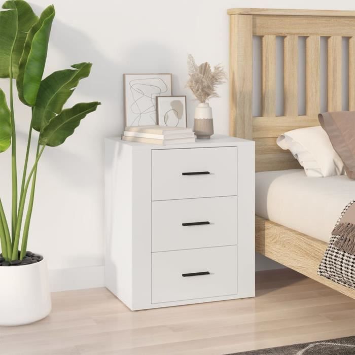 VidaXL Bedside Table White 50x36x60 Cm Engineered Wood 816712