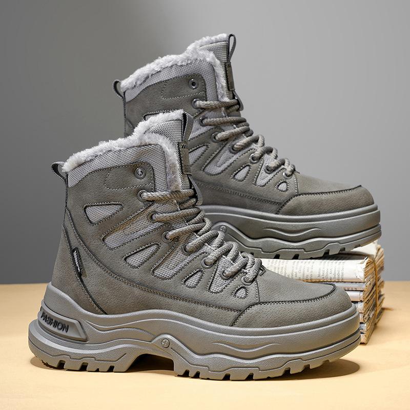 Men's and Women's Winter Warm Cold Padded Lining Snow Boots Thick-soled Non-slip Wear Outdoor Leisure Sports Mountaineering Cotton Boots
