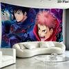 Anime Jujutsu Kaisen Wandteppich Ästhetischer Wandbehang Bedruckte Stoffdecke Dekorative Wandteppiche für Schlafzimmer Wohnzimmer Heimdekoration