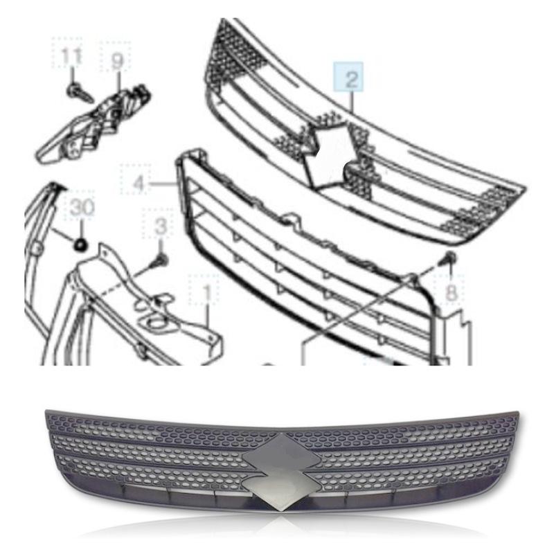 7174179J000CB Semi-Gloss Black Grille Accessory for Suzuki Tianyu SX4 (2006-2011)