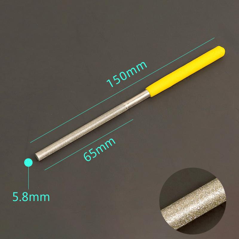 Diamond Cylindrical File 1/1.2/1.5/1.7/2.2/2.7/3.3/3.8/4.8/5.8Mm Diameter Reaming File Grinding Tool Jade Alloy Assorted File