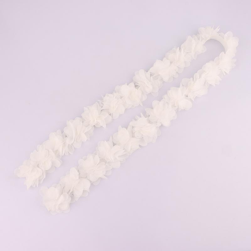 1 Yard 24 Flowers Chiffon Lace Patch Fabric Webbing Decoration Flower Gift Ribbons Diy Bridal Veil Shoes Wedding Clothes Crafts