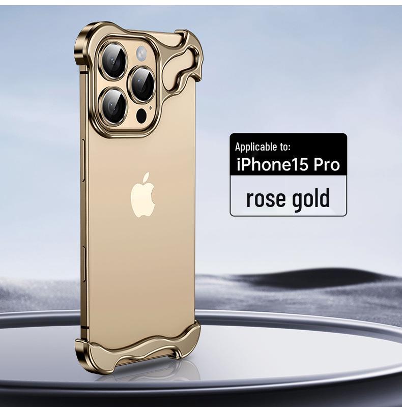 Apple 17Pro & 16Promax Anti-Vingerafdruk Valbestendige Telefoonhoes met Metalen Hoeken en Unieke Vorm.