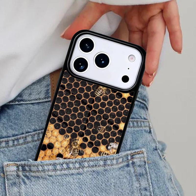 Honeycomb Honey bee Phone Case for iPhone 16e 15 14 13 12 17 Pro Max Plus Air 17pro Cover Coque