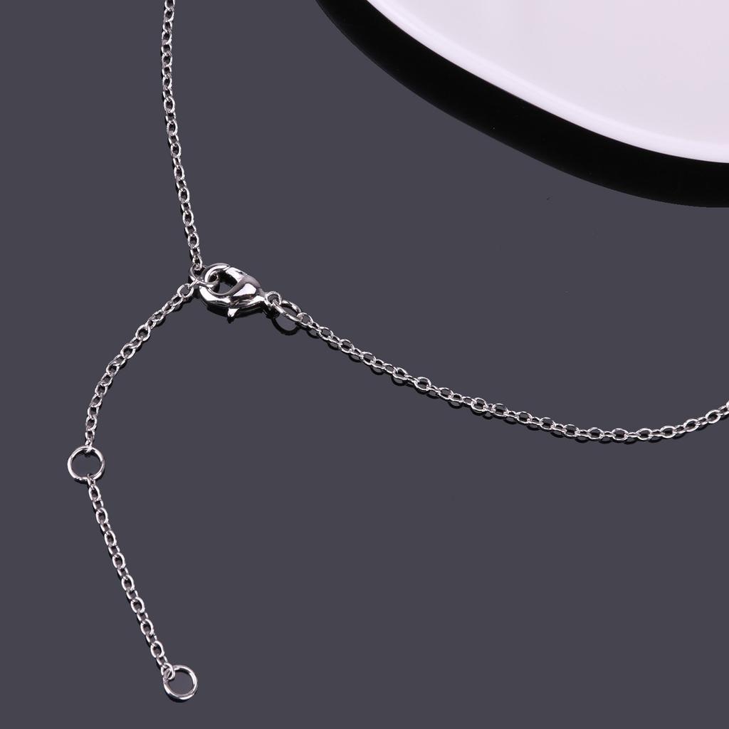 KELITCH Top Crystal Pendant Necklace Handmade Chain Women's Jewelry Gift (Black Silver)