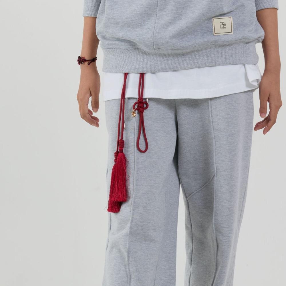 Korean Traditional Gyudorae Knot Tassel Belt, Midi, Red