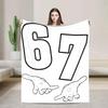 Six Seven Funny  Meme Hand Flannel Blanket Winter Super Soft Throw for Adult Bedroom Sofa Bed Cover