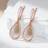 Kienl  Full Shiny Natural Zircon Drop Earring For Women  Rose Gold Color Unique Water Drop Crystal Daily Vintage Jewelry