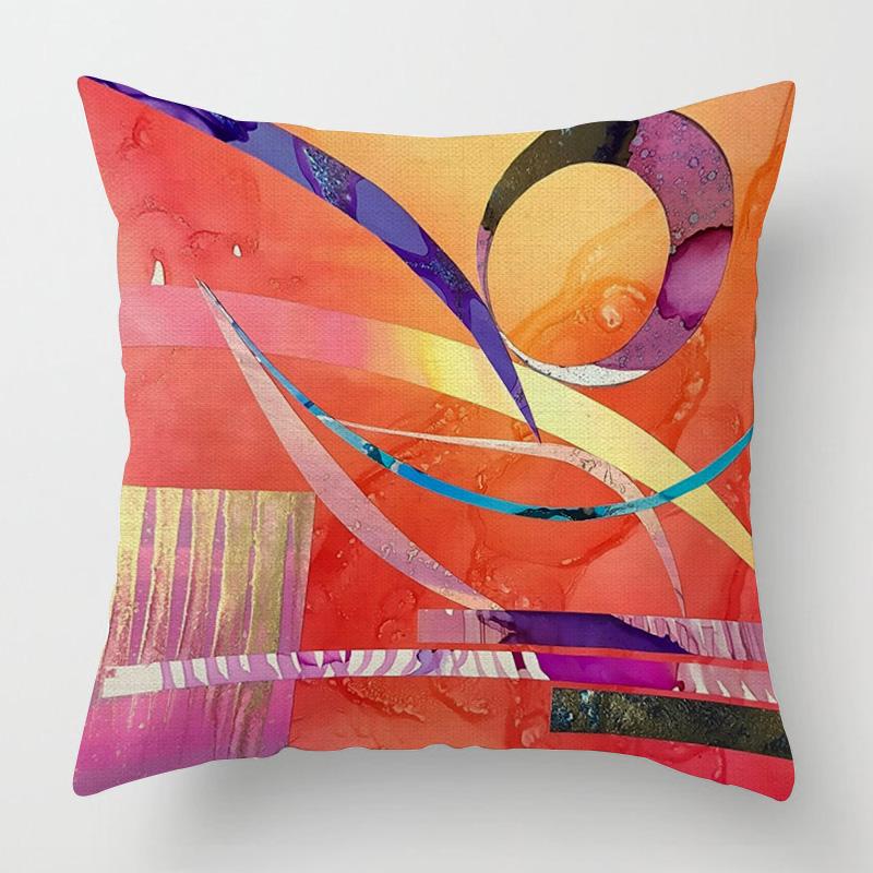 Home Decor Colorful Abstract Art Pillow Covers For Home Pattern Cushion Cover Suitable For Sofa Bedroom Car Pillow Cover
