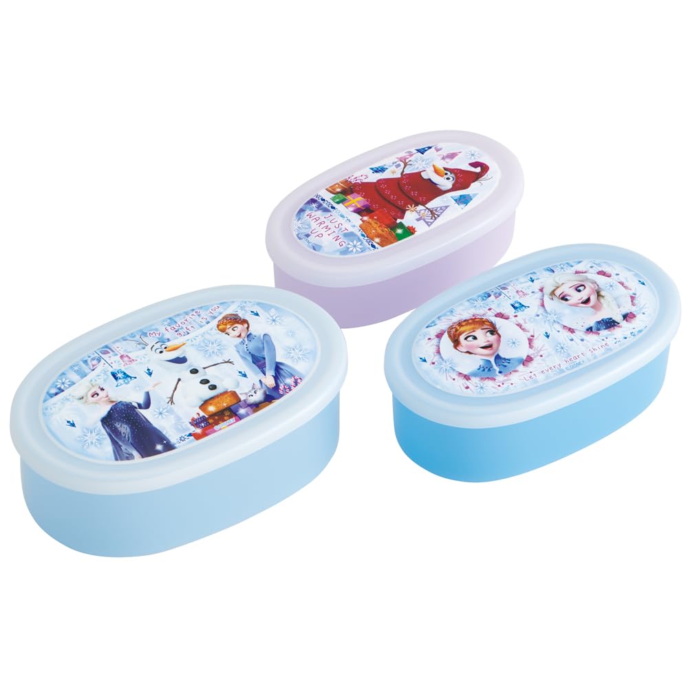 Skater Lunch Sealable Storage Made in Japan Medium Small Set of Disney Frozen 24 Size Boxes, Containers, (Large 400ml, 280ml, 180ml), 3, Ag+