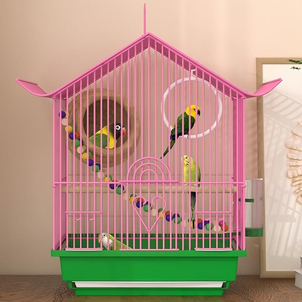 Removable Tray Bird Cage Set Lightweight Durable Parrot Cage with Accessories Metal Breeding Bird Cages For Indoor Outdoor