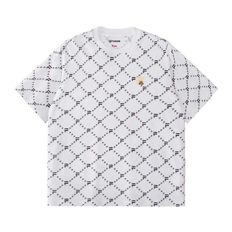 FILA FUSION Monogram & Stripe Short Sleeve T-Shirt 2XL