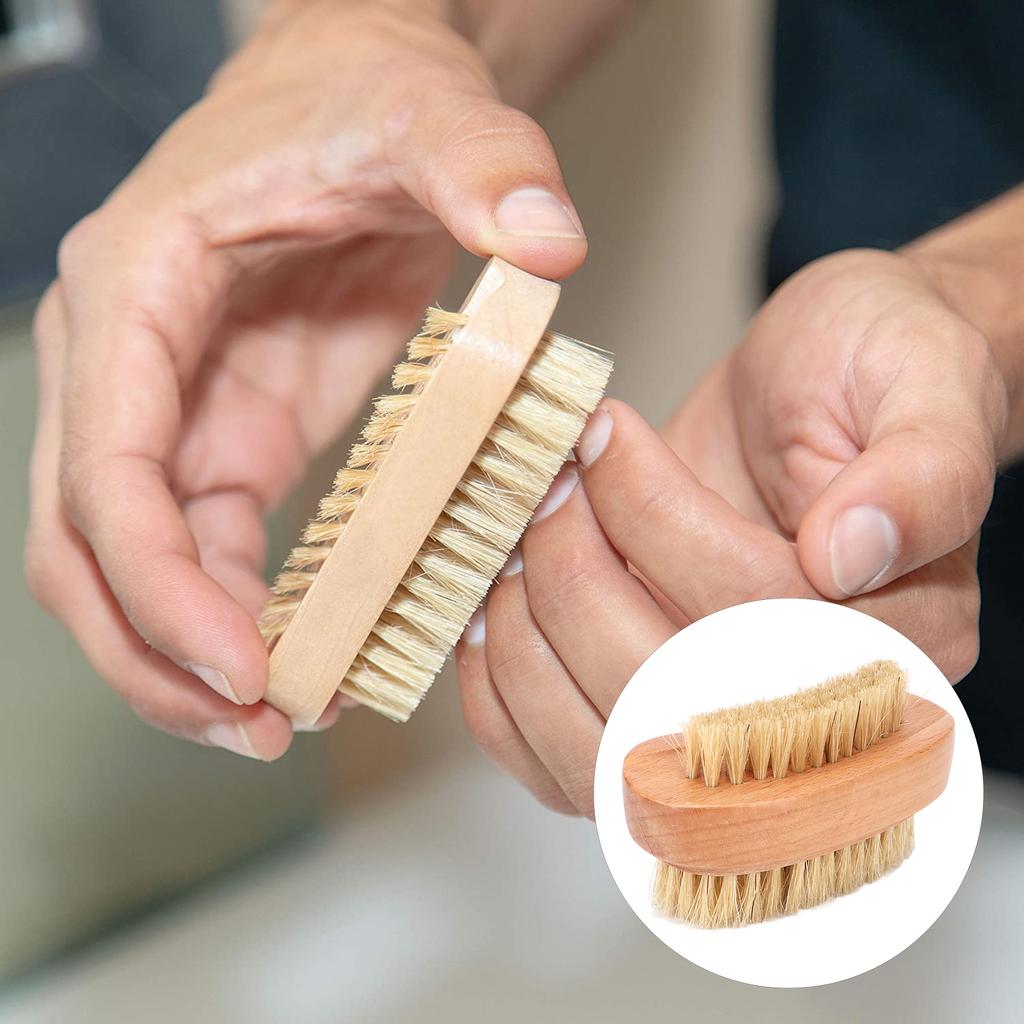 Zehennagelbürste aus Holz, doppelseitig, zur Reinigung von Fingernägeln und Zehennägeln, Scheuerbürste für Männer und Frauen