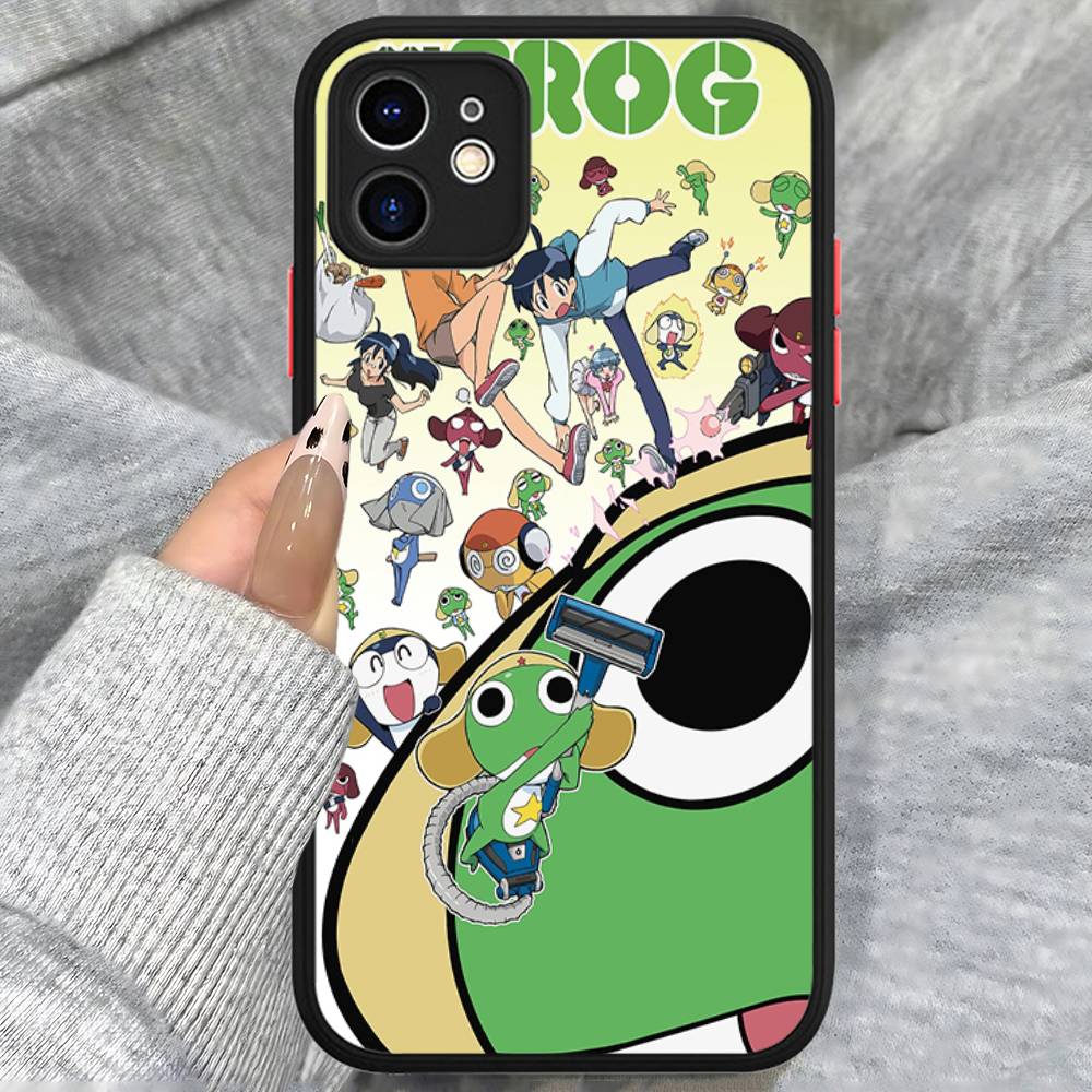 

Keroro Frog Cool Gunsou Sergeant For IPhone 11 12 13 14 15 16 Pro Max Plus Matte Translucent Phone Cover iphone X