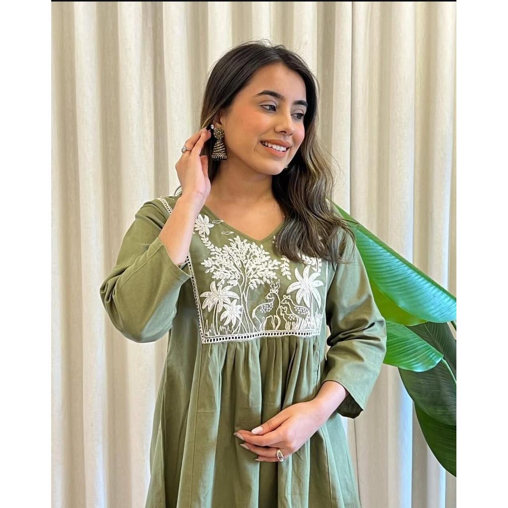 Beautiful Designer Kurta Pant Cord Set Indian Women Cotton Top Tunic Kurti Dress SC-2309