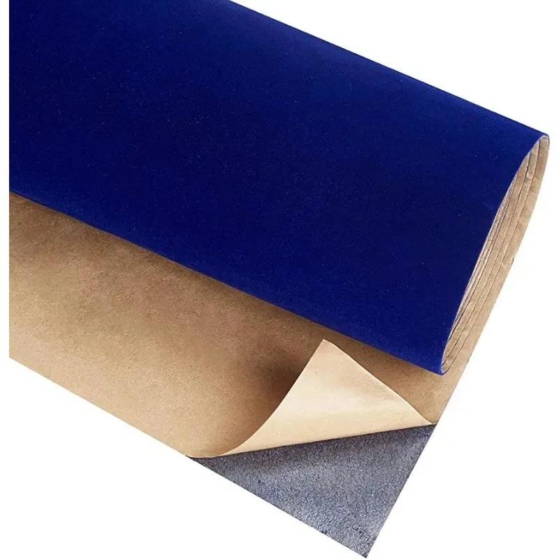 45cm*20cm/1m/3m/4m Thick Self Adhesive Flocking Wallpaper Fabric Roll 3D Sticky Velvet Textile Wallcovings for DIY Home Decor