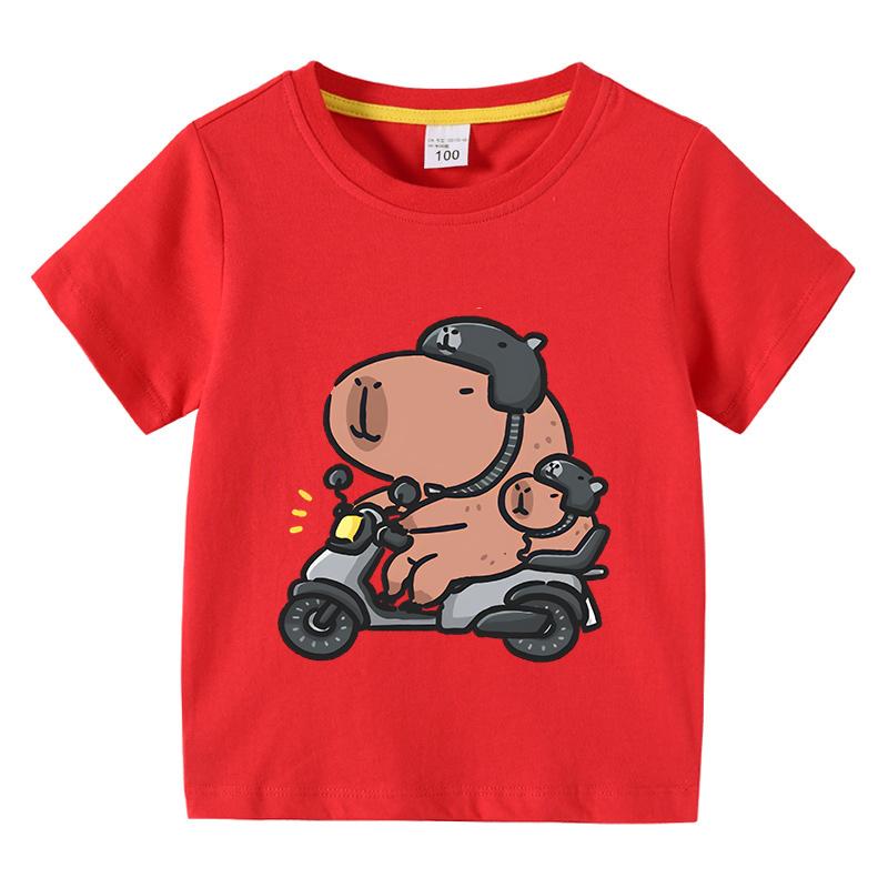 Capybara Kids Tshirt Children animal Tees Cartoons Clothes Kid Girl Boy Cute Capybaras Lovely T Shirt Baby Casual Top Clothes