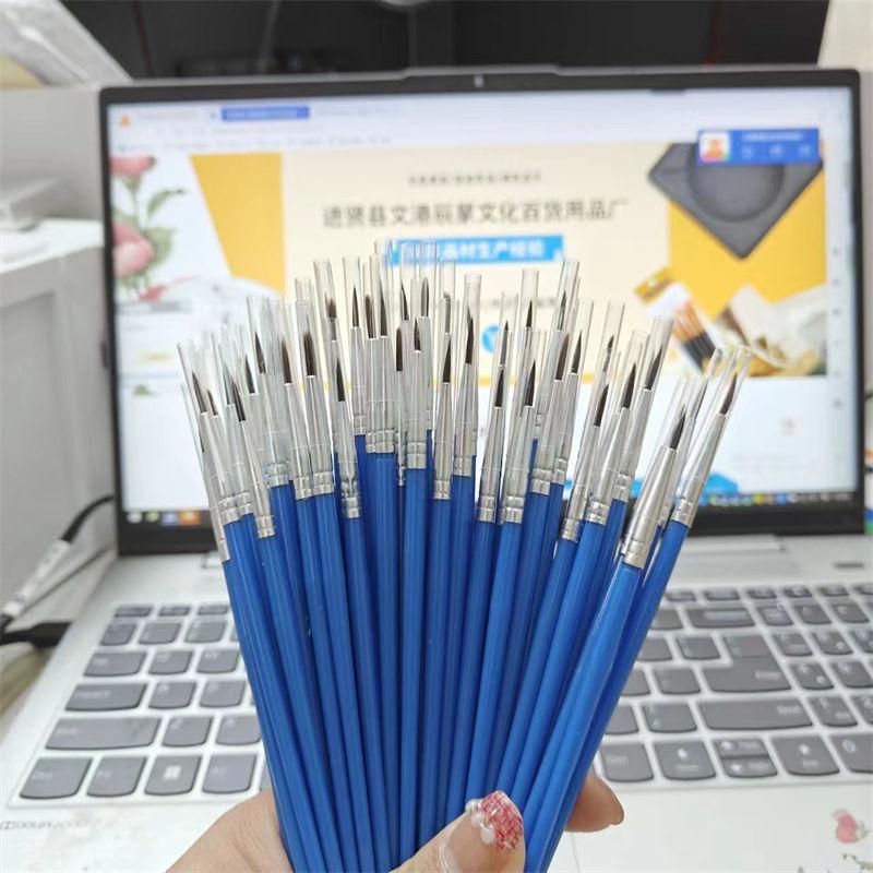 Painting 50PC Nylon Flat Brush Line Watercolor Acrylic Digital Oil Hook Pen
