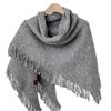 New Ladies Knitted Scarf Fashionable Wool Shawl Winter Warm Women Versatile Scarf High-end Sense Solid Color Tassel Scarf