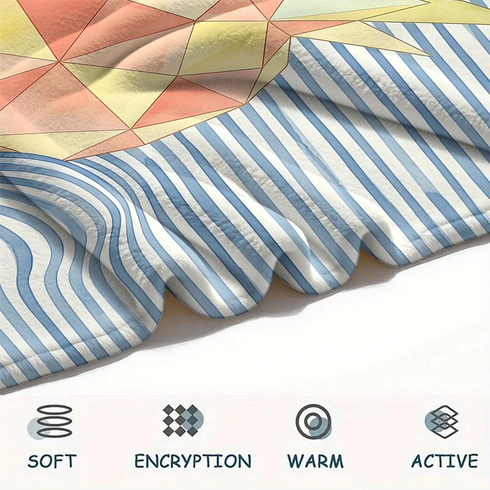 1PC Pineapple Waves Graphic Print Flannel Blanket Lightweight and Portable for Lunch Break Warmth and Comfort Halloween Gifts Holiday Present