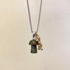 Spotted Tiger Eye Stone Mushroom Pendant Long Versatile Clavicle Chain Necklace for Women's Niche Exquisite Accessories