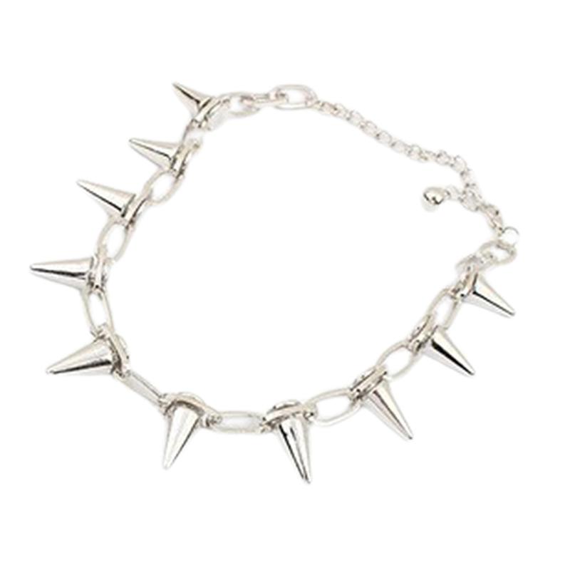 Harajuku Style Personality Fashion Punk Choker Necklace Goth Rivet Metal Spike Link Clavicle Chain For Women Men Jewelry