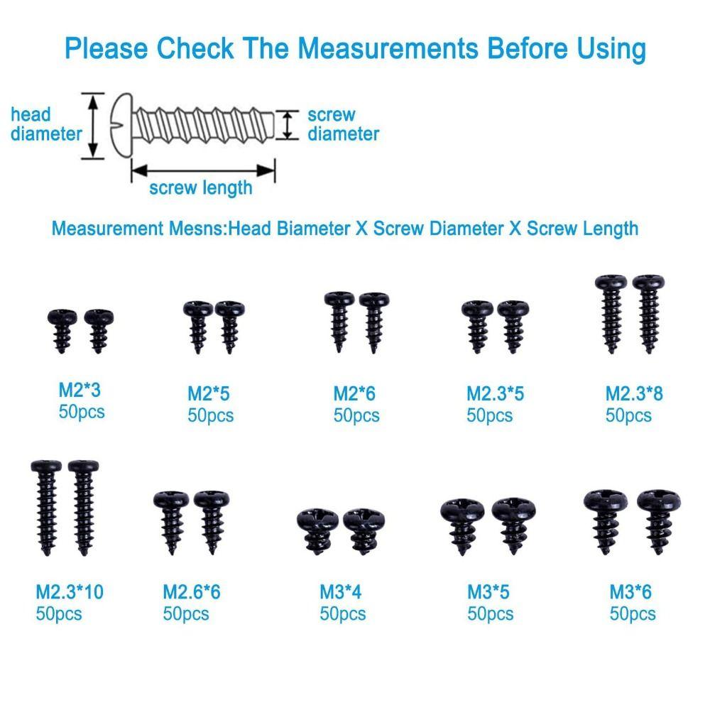 400 Stück/500 Stück Kreuzschlitz-Senkkopfschrauben Linsenkopfschrauben Knopfkopfschrauben Laptop-Schrauben Laptop-Reparatur