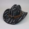 High Quality Personalized Western Cowboy Hat Fashion One-word Top Curved Brim Jazz Hat Cow Head Belt Accessories Top Hat