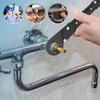 Carbon Steel Plumber Wrench Universal Adjustable Wrench Tool Set Multifunctional Large Opening Double-Ended Pipe Live Mouth Plie