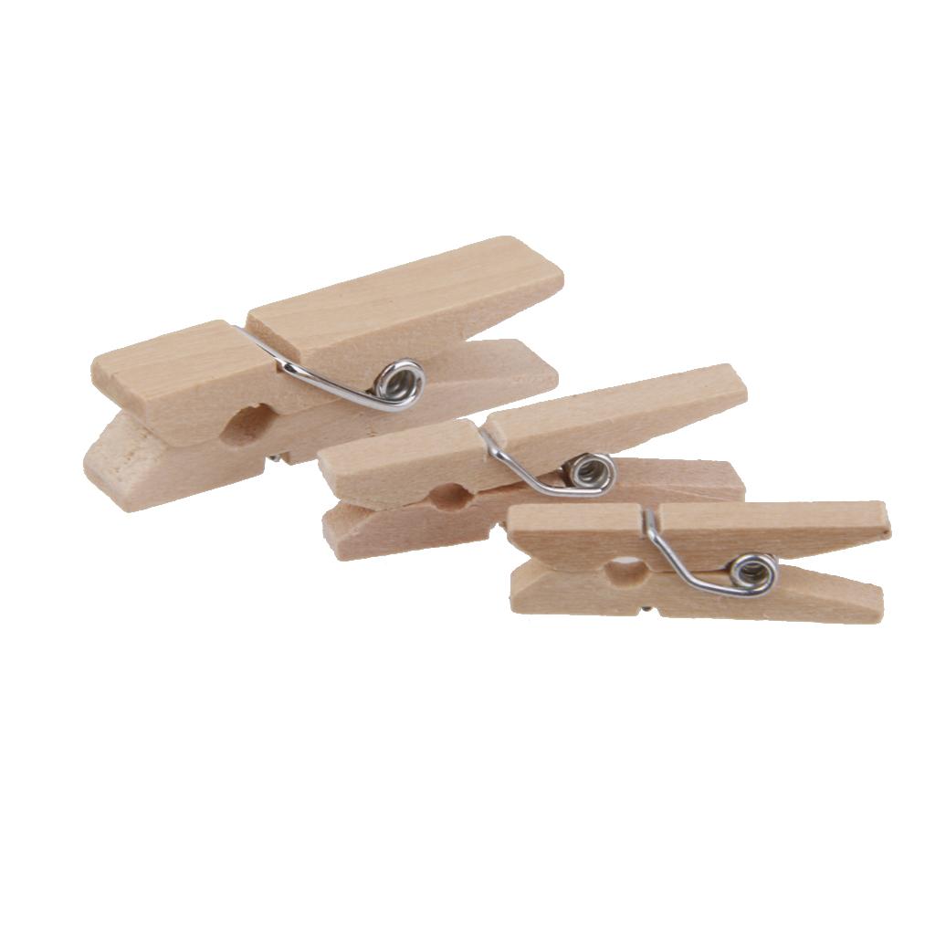 100pcs Wooden Pegs Clothes Pins Clips 25*3mm