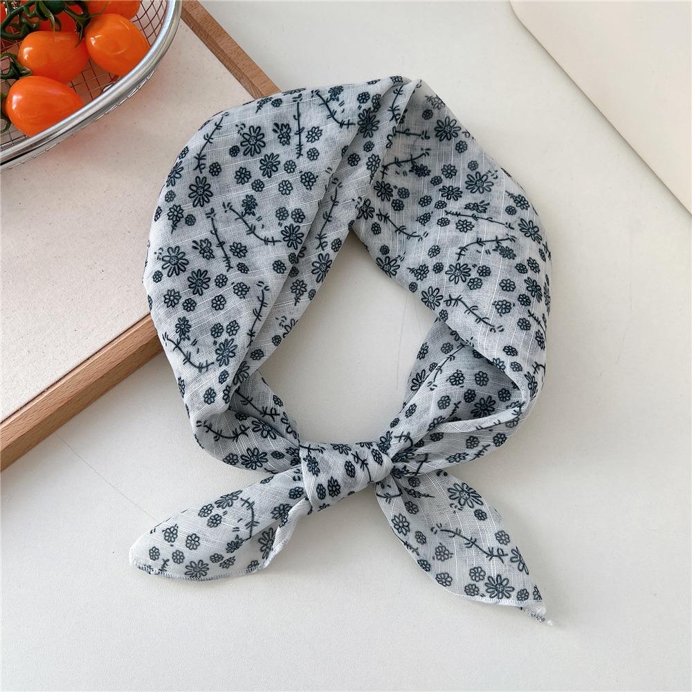 

Double Sides Silk Scarf Square Head Handkerchief Elegant Hair Scarf Female K