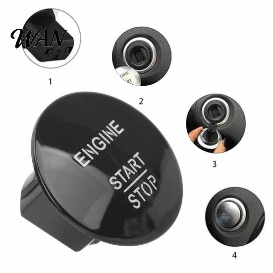 Engraved Characters Start Button Engine Stop Switch for Mercedes Benz, Car Push Easy Install Starter Switch, Button, Replacement Accessory OEM Style