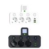EU Plug Power Strip AC Outlets Multitap Electrical Wall Socket Extension Cord With USB C Ports Fast Charging Wall socket